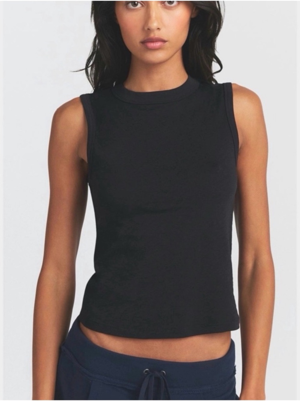 SKIMS Black cotton jersey tank